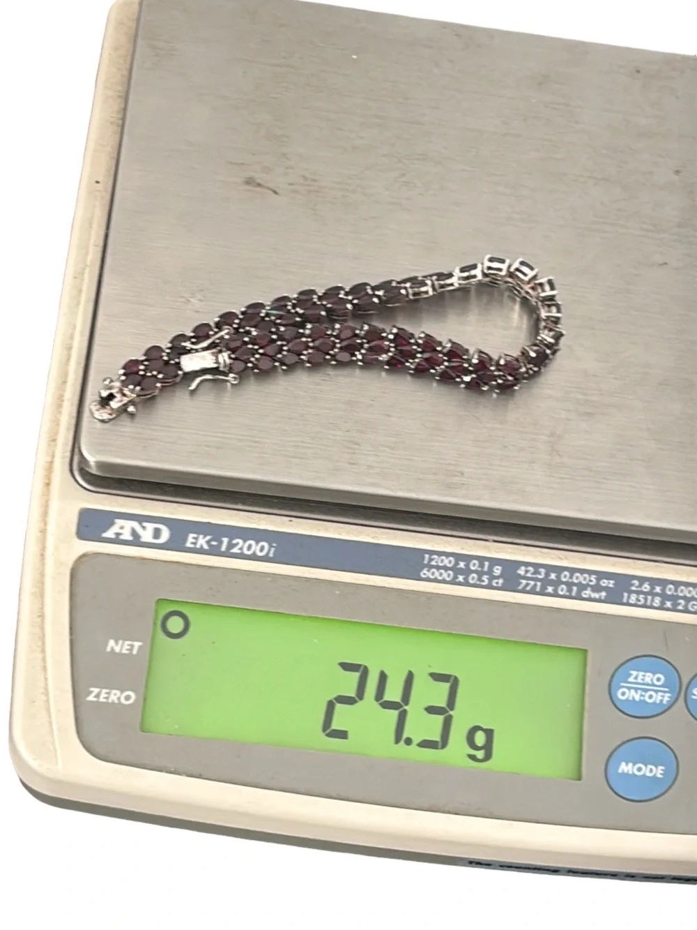 Sterling Silver Red Garnet Tennis Bracelet